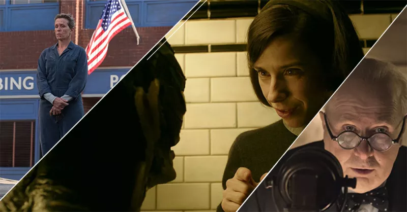 Three Billboards Outside Ebbing Missouri, The Shape of Water y Darkest Hour.