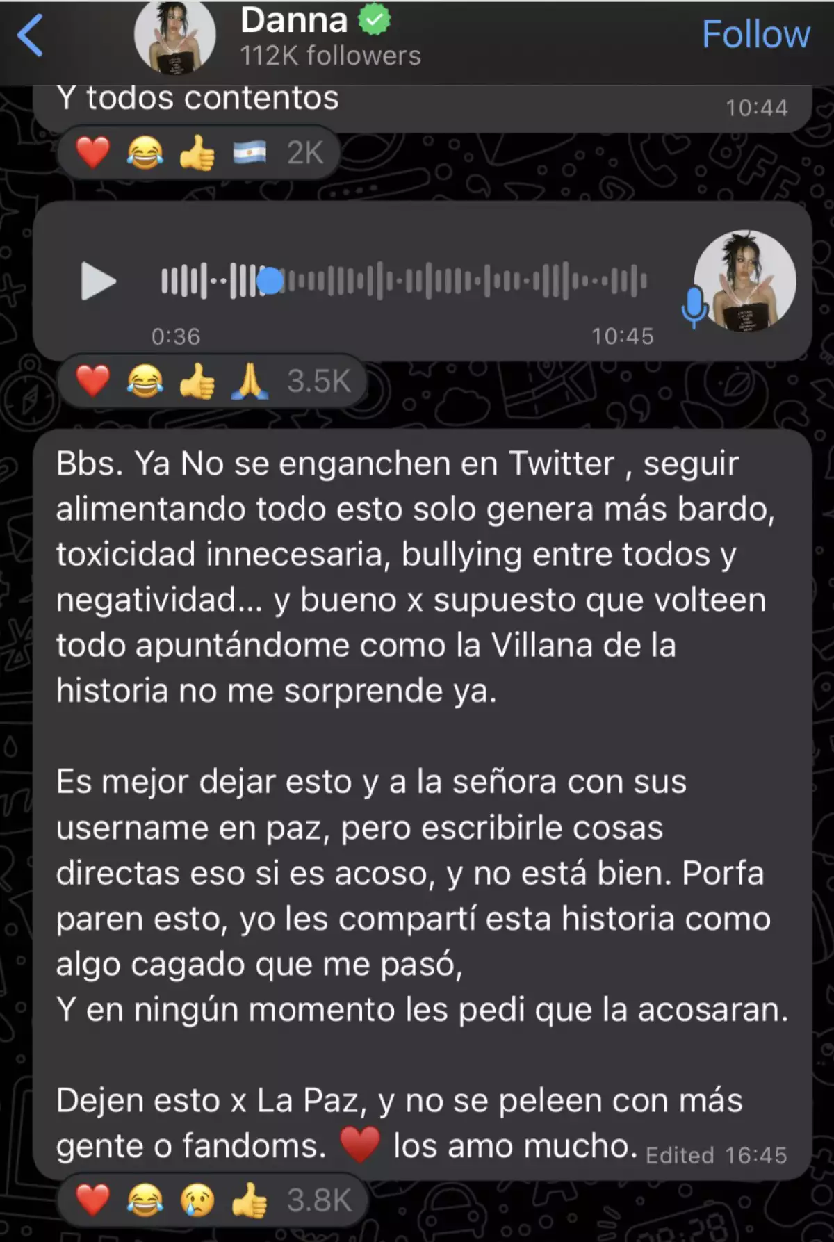 Una cronología de la pelea de Danna vs @danna en X