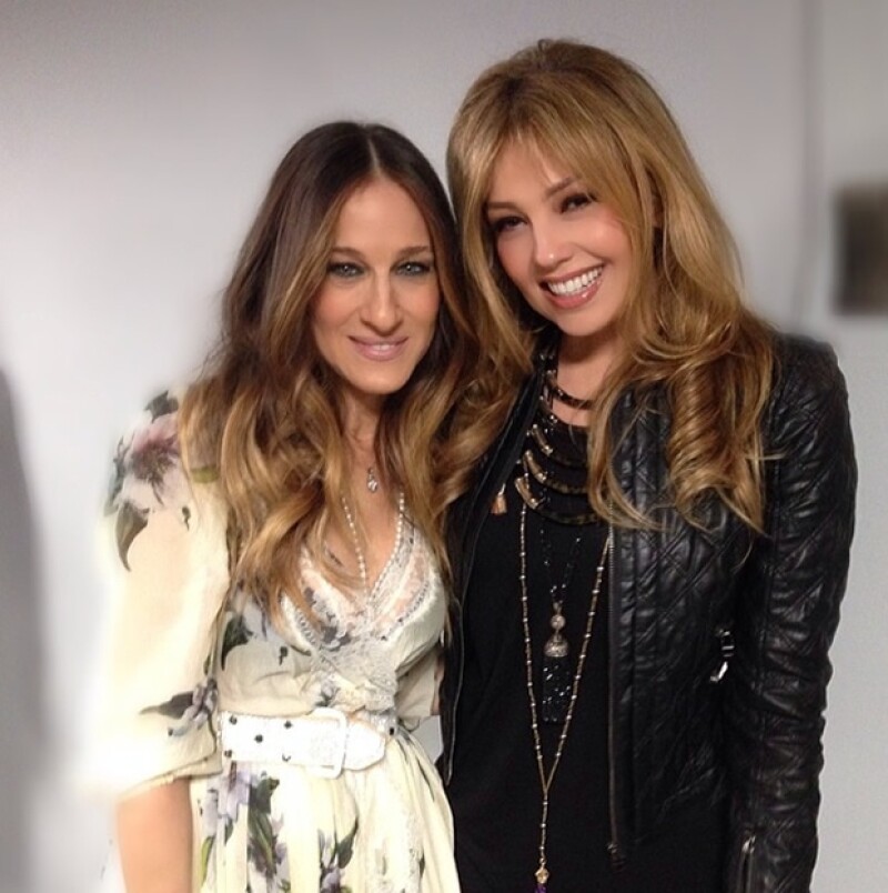 Thalía con Sarah Jessica Parker.