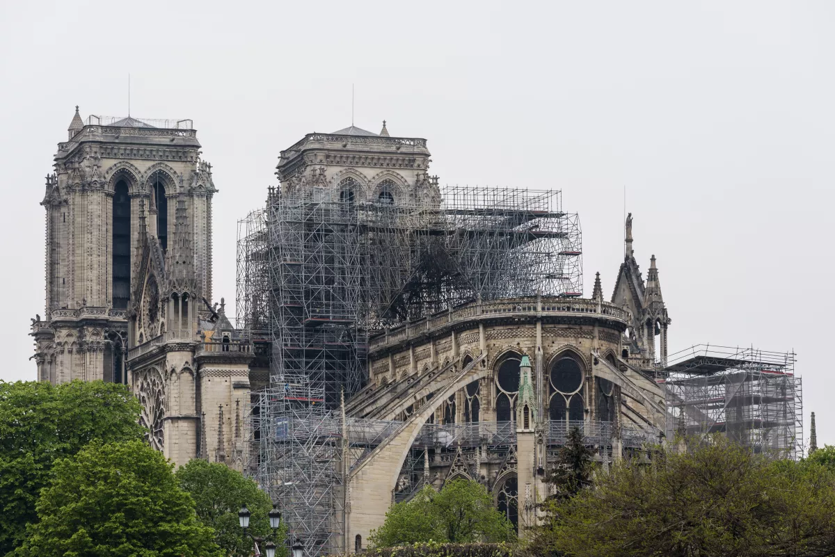 Notre Dame in Paris one day after the fire from 15.4.2019