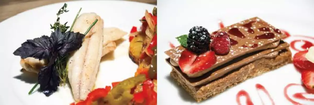 Sole Meuniére y Pastel Je aime chocolat.