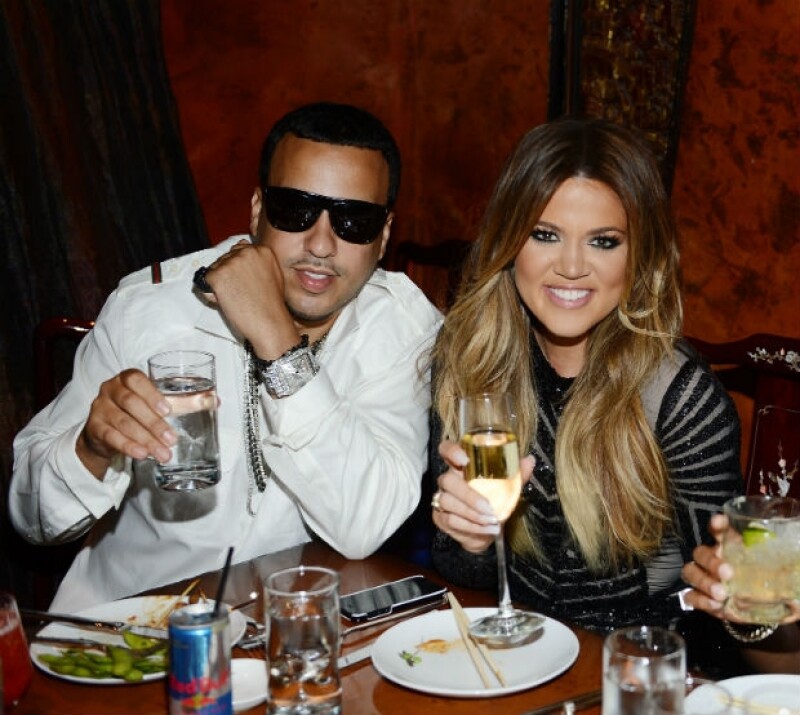 Khloé y French Montana brindando el pasado viernes en Las Vegas.