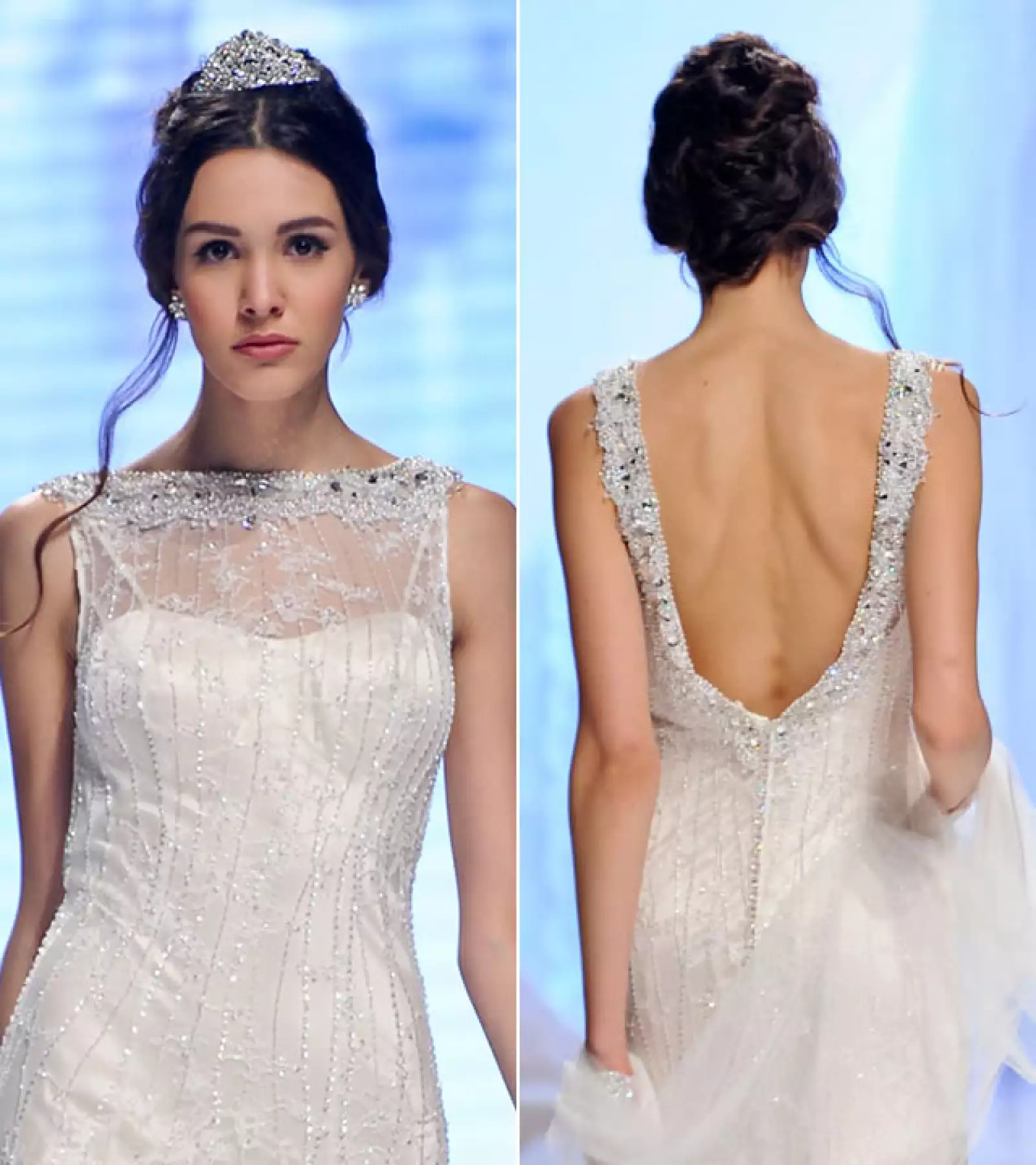 Nicole Spose: Si lo que te gusta son los los de princesas, definitivamente no puedes dejar de lucir así. Lleva un chongo despeinado pero arreglado y una tiara. ¡Perfecto para una boda encantada!