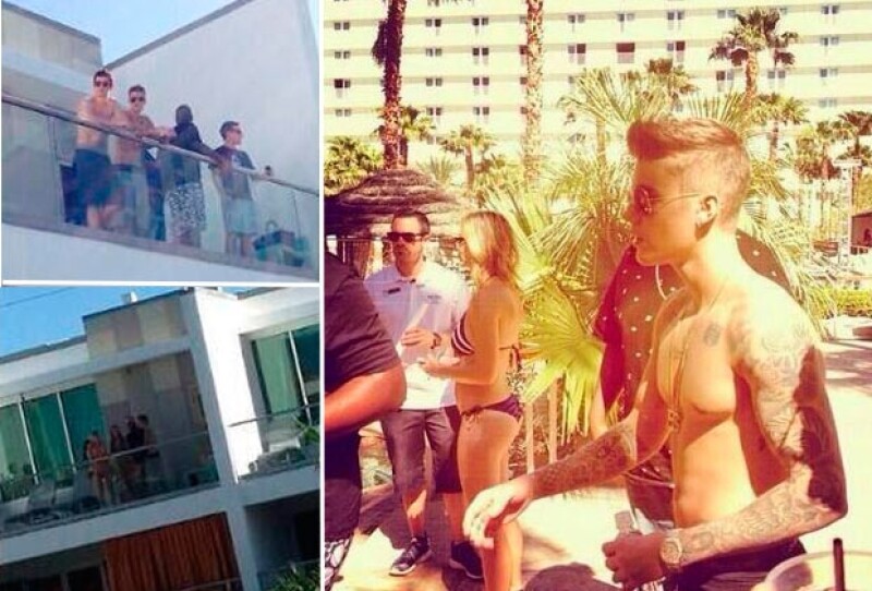 Testigos aseguraron que Justin se paseó sin camisa luciendo sus abs y sus tatuajes.