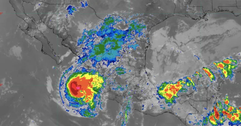 Mapa de México donde se observan los fenómenos metereológicos.