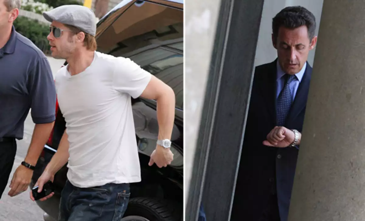 Tanto Brad Pitt como Nicolás Sarkozy fueron sorprendidos por sus esposas con lujosos relojes, y es que tienen cierto gusto por los relojes de marca.
