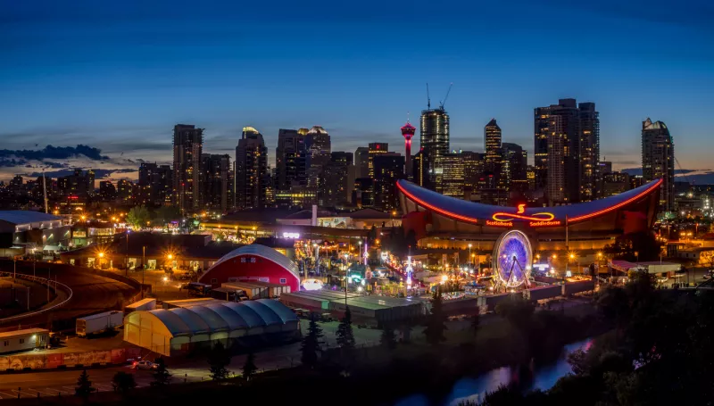 Panorámica de Calgary y el Stampede