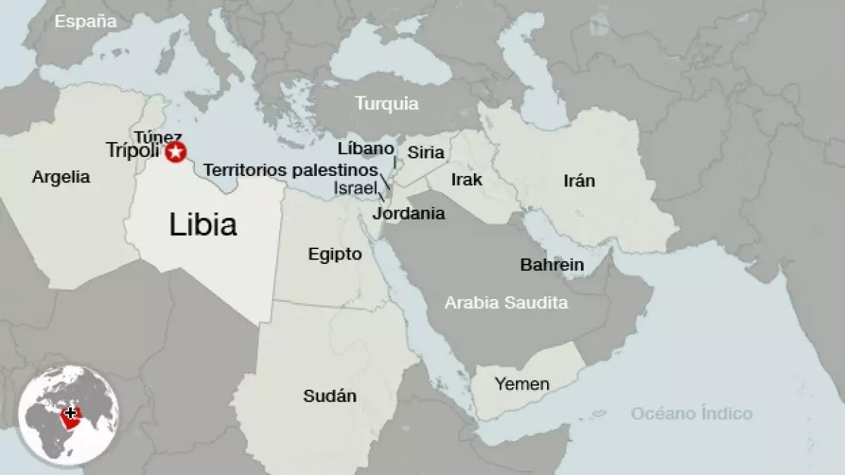 Mapa - Mundo Árabe - Libia