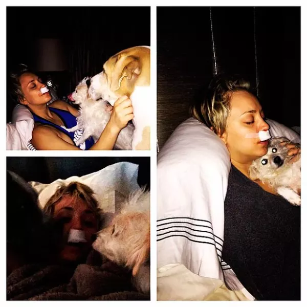 Kaley mostró su gran afecto por sus mascotas, quienes la acompañan durante su recuperación.