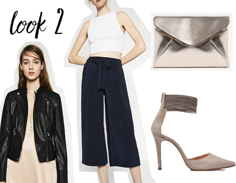 Look 2: Xhamarra, top y coulottes Zara
Zapatos: PRADA MEXICO