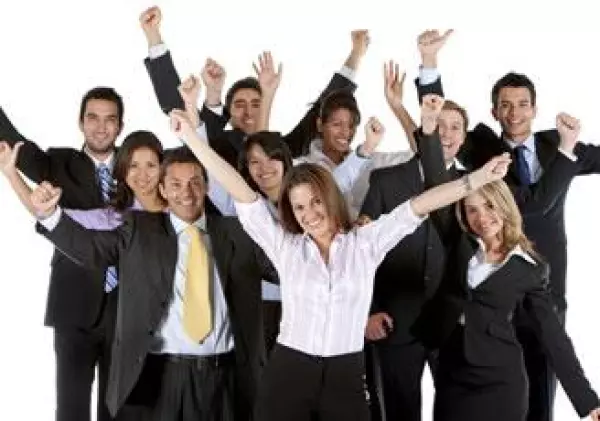 trabajo equipo feliz