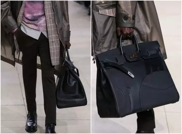 Hermès presentó su propuesta de enormes bolsas de piel.