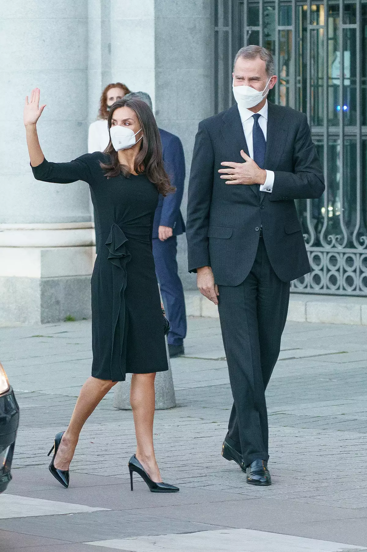 King Felipe And Queen Letizia Of Spain Arrive At The Royal Theater