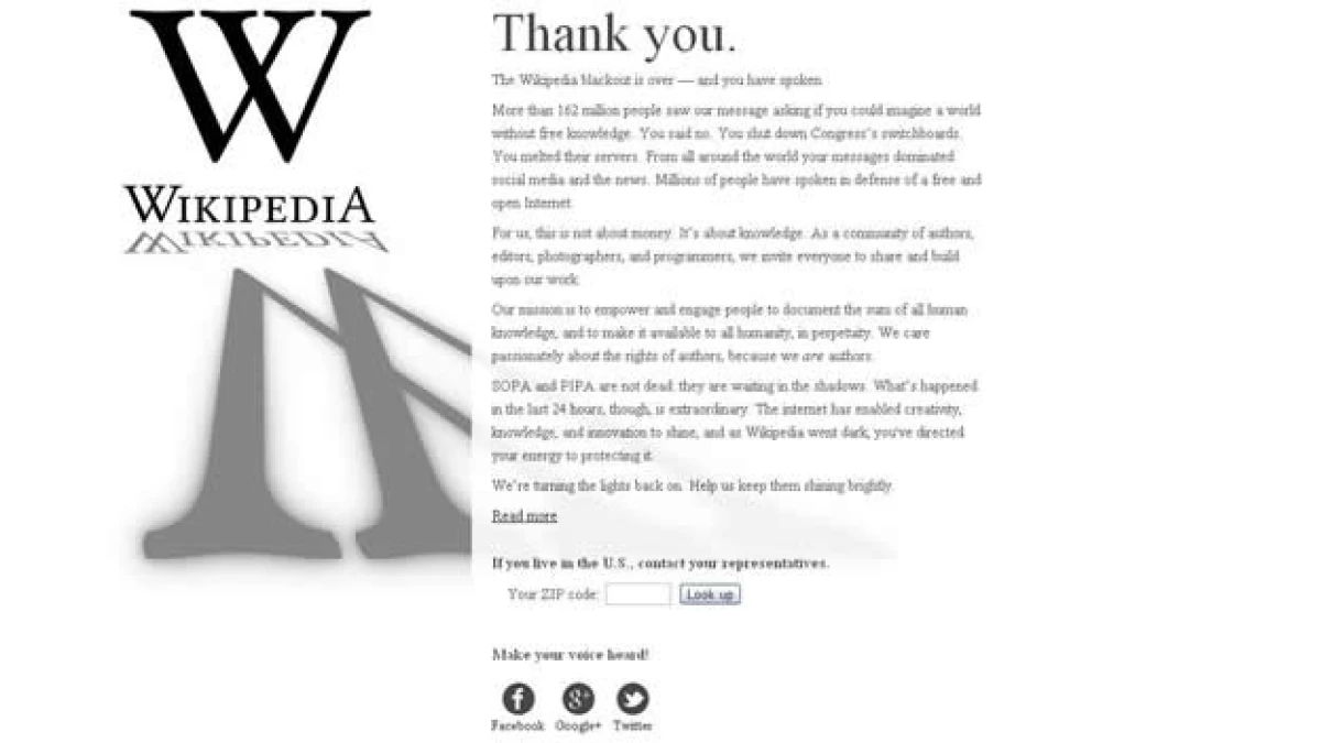 wikipedia ingles sopa agradecimiento regreso