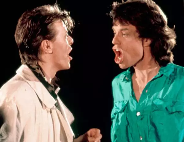 Con David Bowie. Los cantantes sentían gran admiración el uno por el otro.