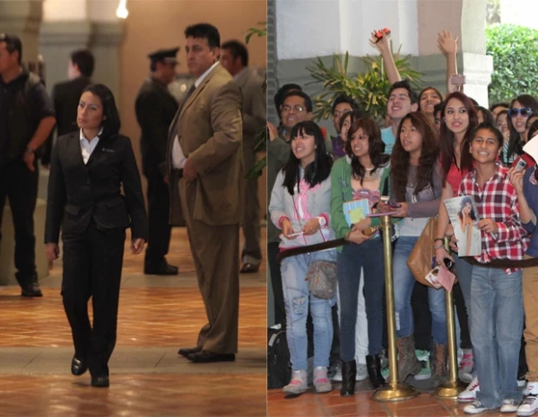 Sus fans han esperado ansiosamente la llegada de Selena, sin embargo, su equipo de seguridad ha impedido que se reúnan con ella.