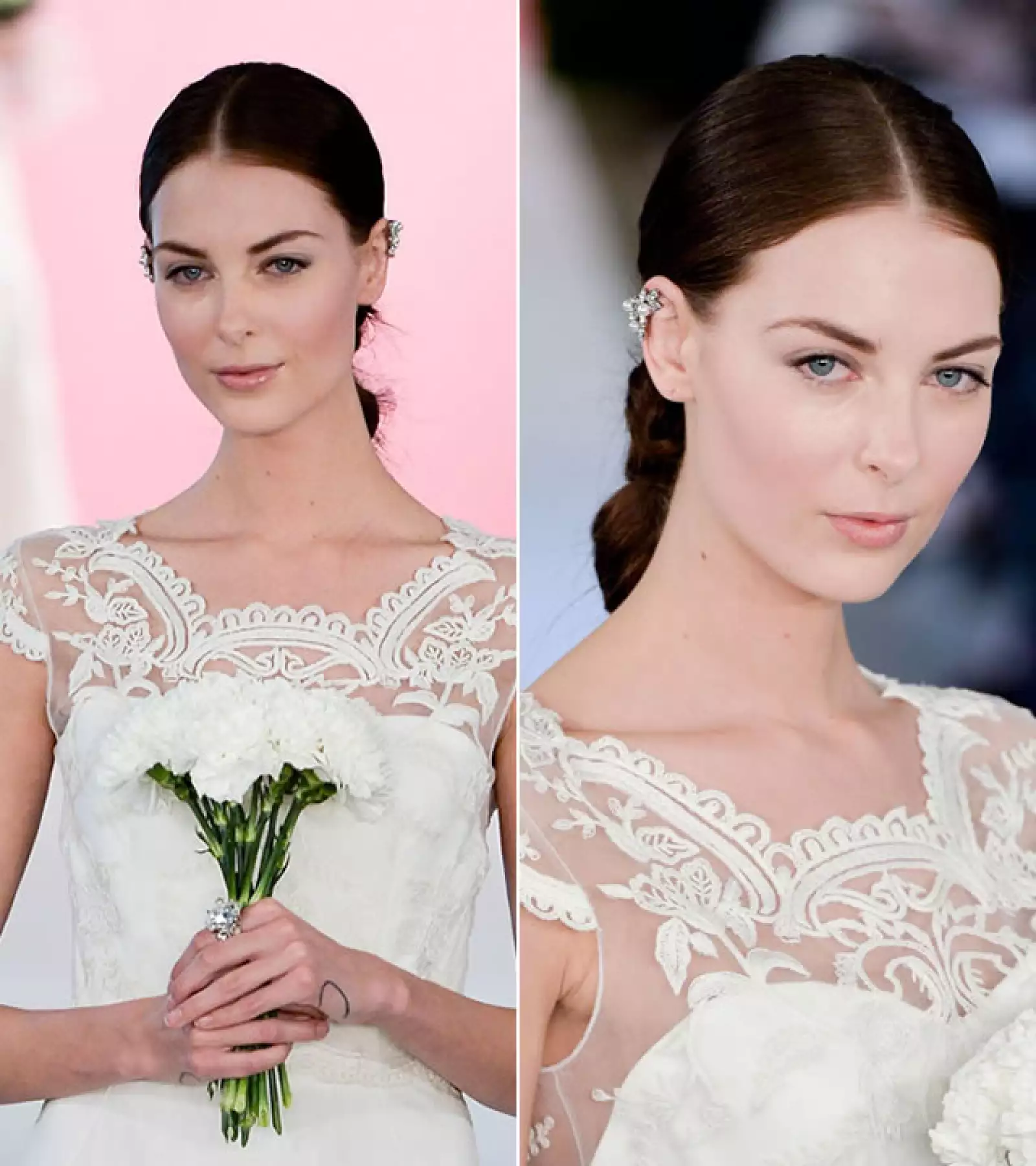 Oscar de la Renta: Presume cuello y clavículas llevando el pelo partido a la mitad y con una trenza. Te verás muy elegante y estarás cómoda toda la noche.