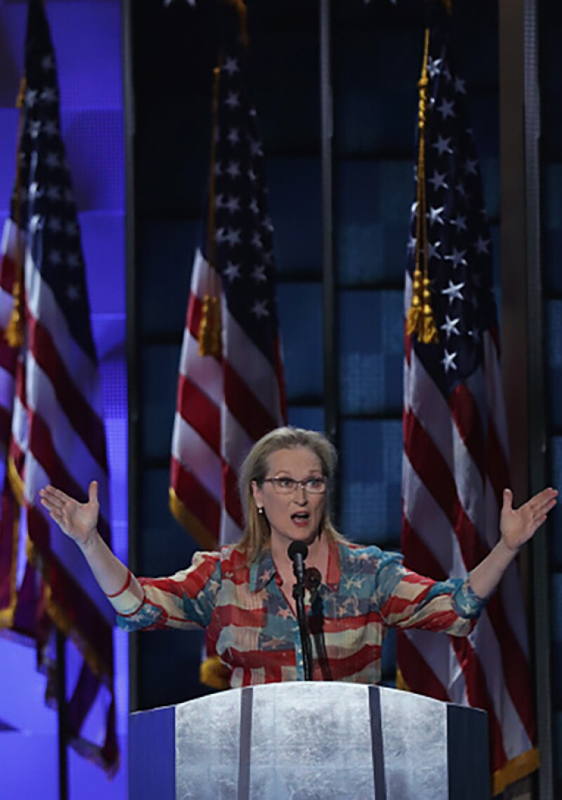 Junto con otras celebs como Eva Longoria, America Ferreira, y Lena Dunham, Meryl se mostró apoyadora de Clinton.