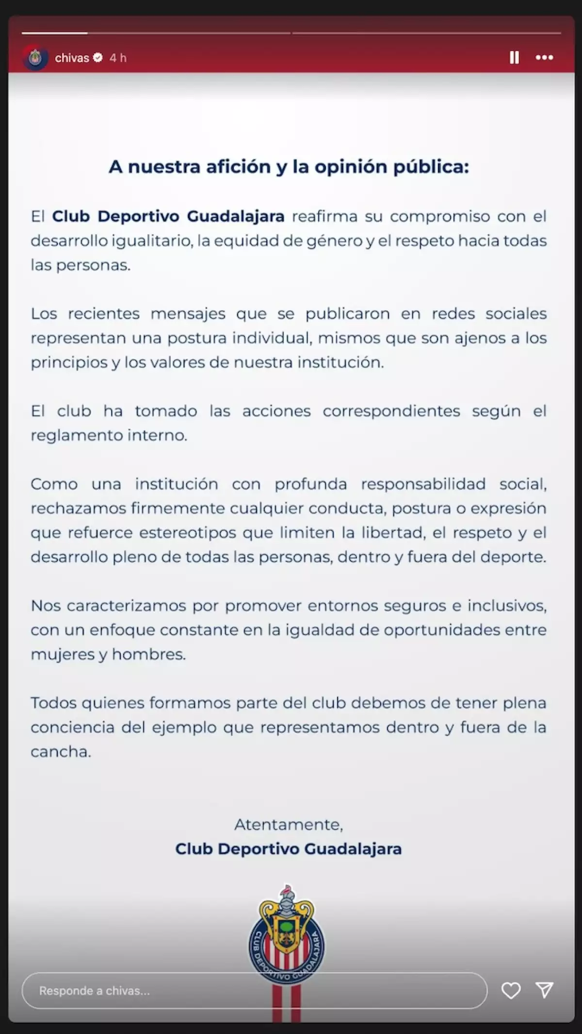 Comunicado de Chivas tras polémica de Chicharito Hernández por frases machistas y misóginas