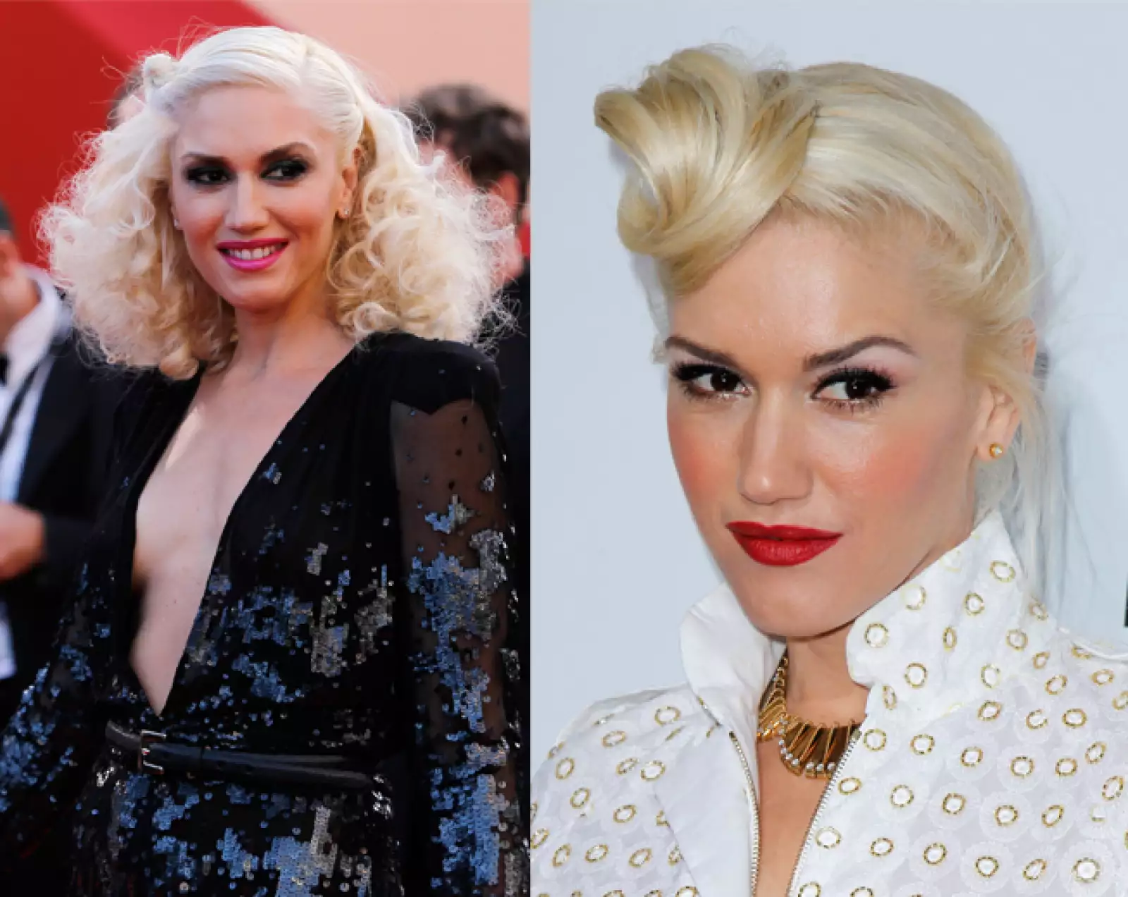 Gwen Stefani es la reina de los peinados voluminosos en la alfombra roja.