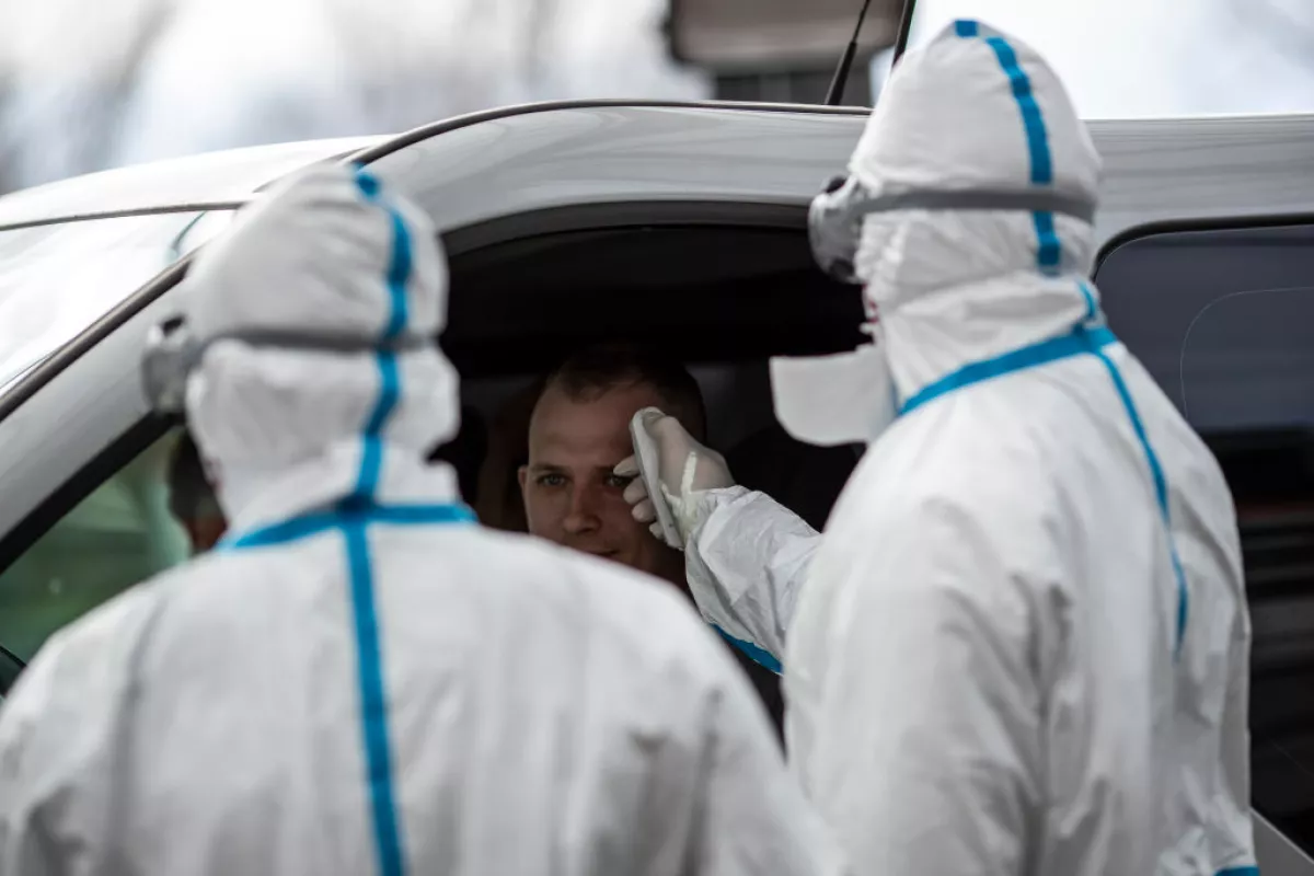 Border Guards Check Incoming Travellers For Coronavirus Infection