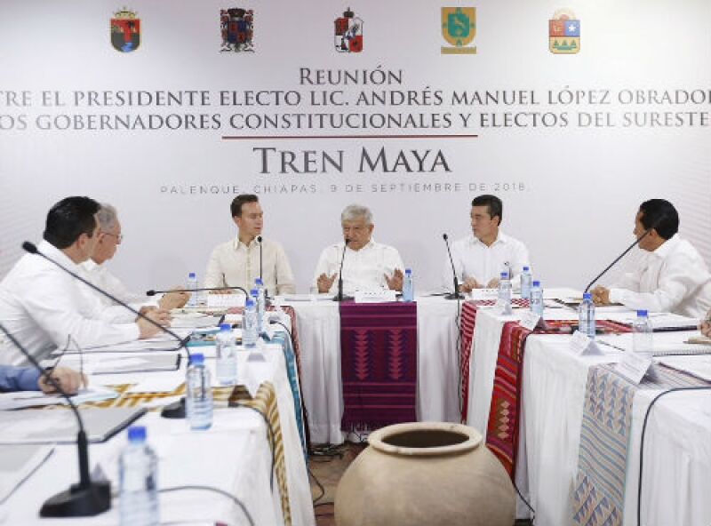 Reuni�n de AMLO con gobernadores sobre el Tren Maya