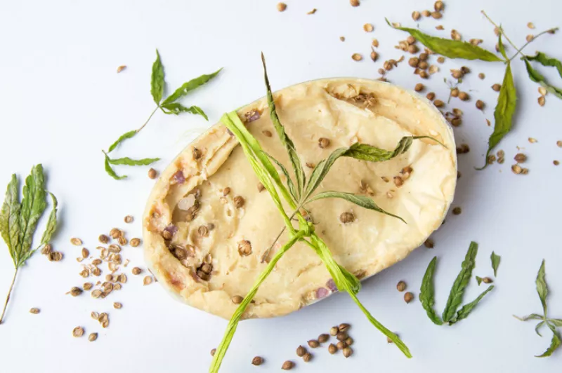Cannabis herbal natural soap with leaves