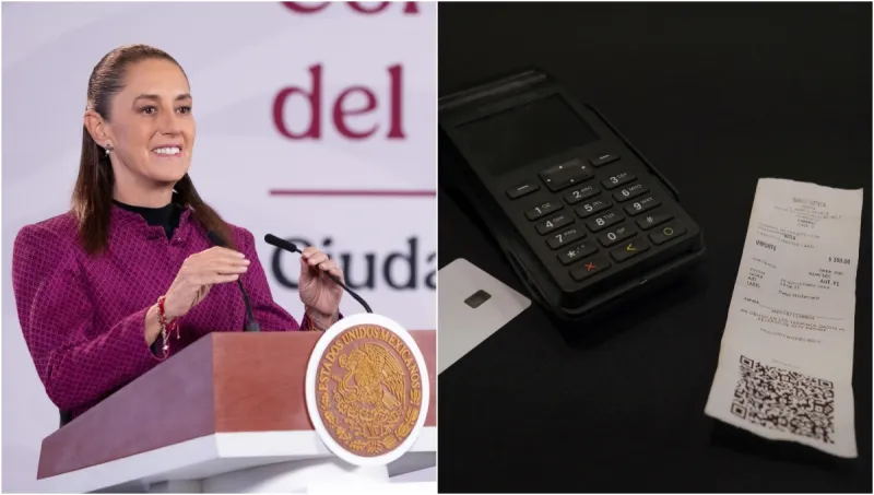 La presidenta Claudia Sheinbaum durante su conferencia de prensa en Palacio Nacional.