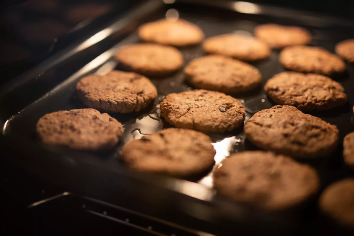 Cookies Baking in Oven