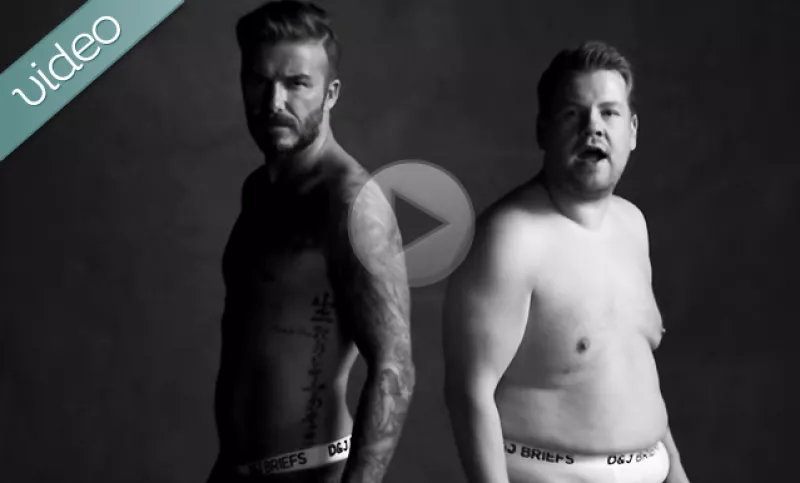 Con un compañero lejos de tener un cuerpo perfecto, Beckham grabó un nuevo anuncio de boxers; además Helen Mirren juega con helio y Michael Jackson le juega bromas a Russell Crowe.