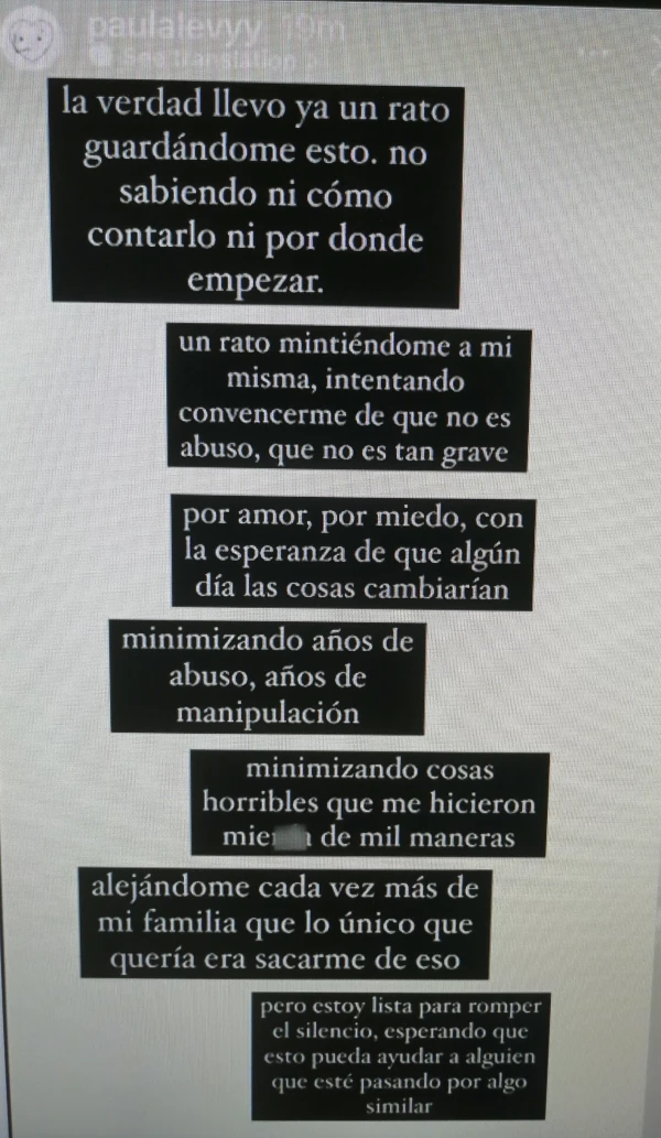 Mensaje de Paula Levy
