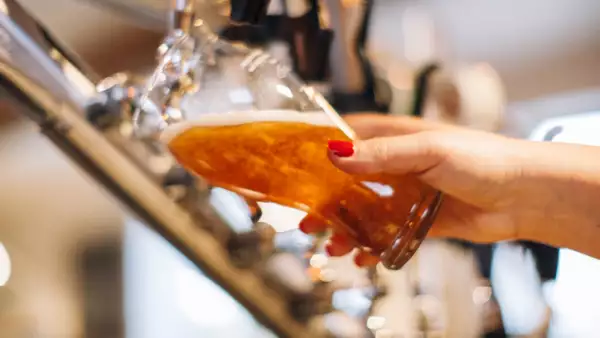 Pouring a glass of beer