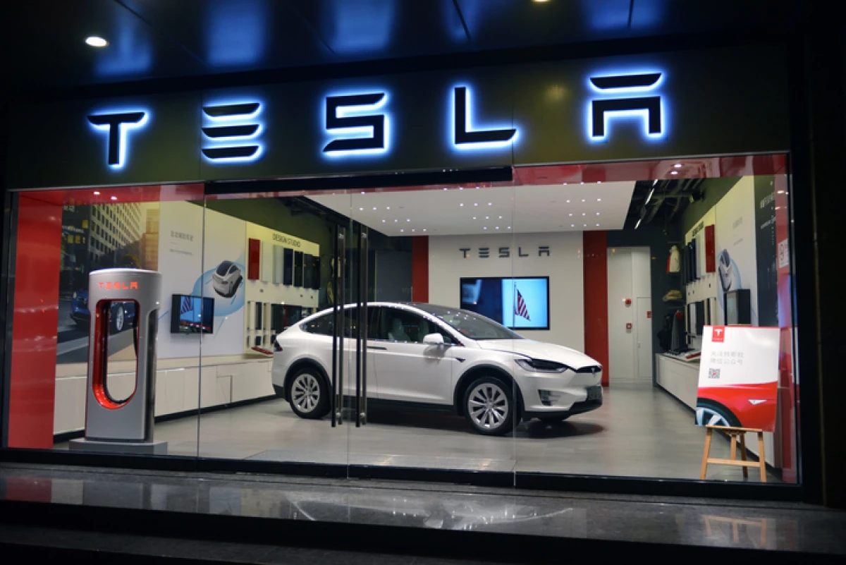 Tesla on display in Shanghai