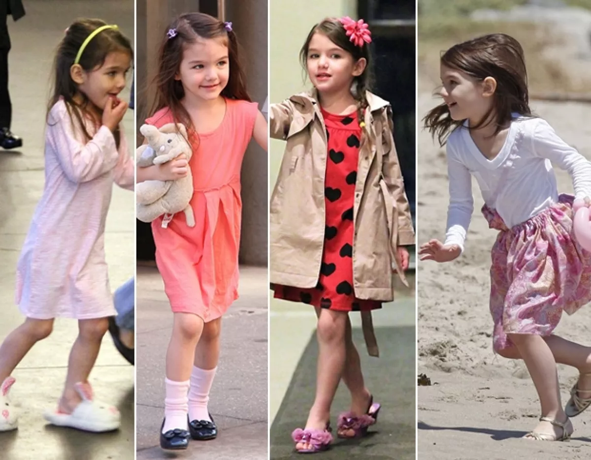 Ahora que es mayor, Suri prefiere los tacones aunque no le `hace el feo´ a sus zapatos más infantiles.