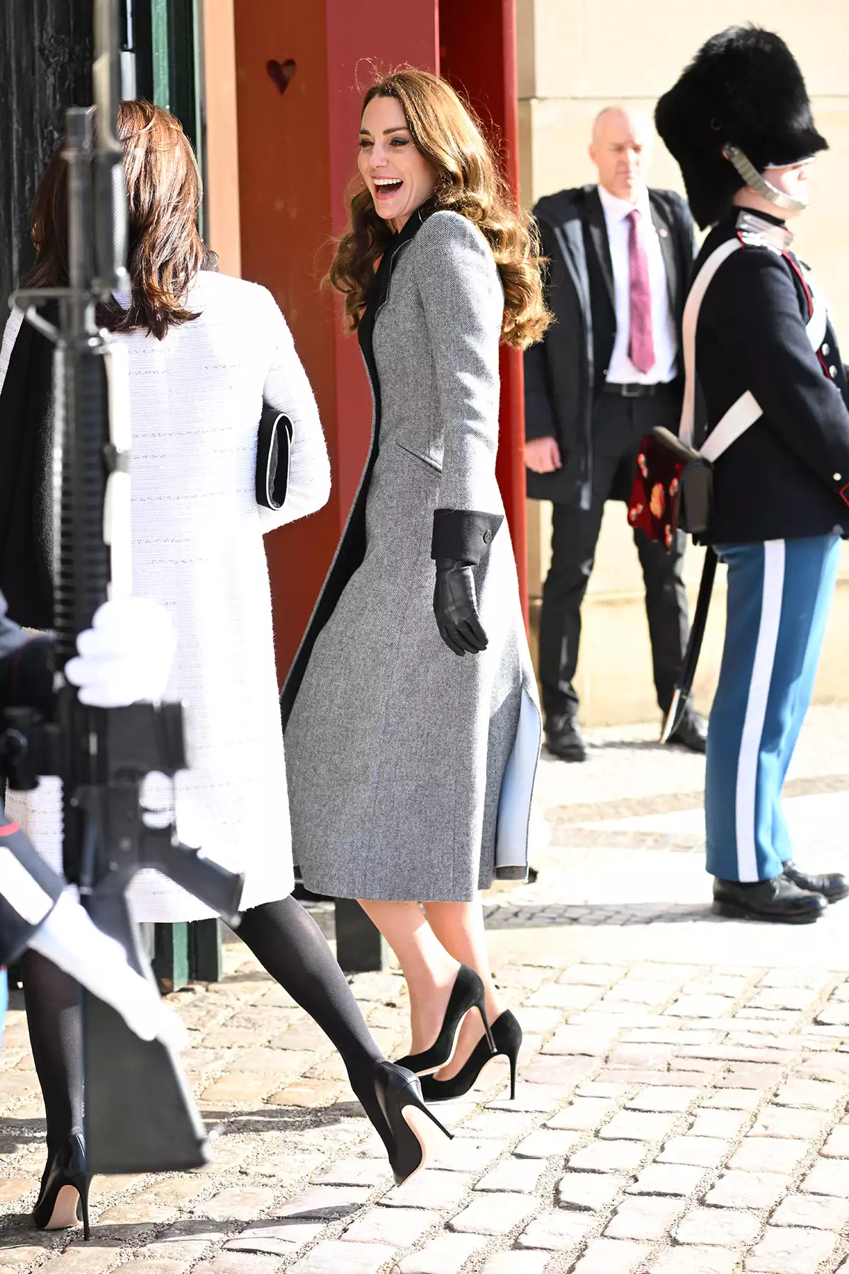 Catherine Duchess of Cambridge and Crown Princess Mary at the Amalienborg Courtyard, Copenhagen, Denmark - 23 Feb 2022