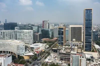 Imagen aérea del corredor inmobiliario Polanco en la Ciudad de México. 
