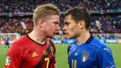 Kevin De Bruyne y Nicoló Barella se enfrentan en partido de la Nations League de la UEFA este viernes 25 de septiembre de 2026. 