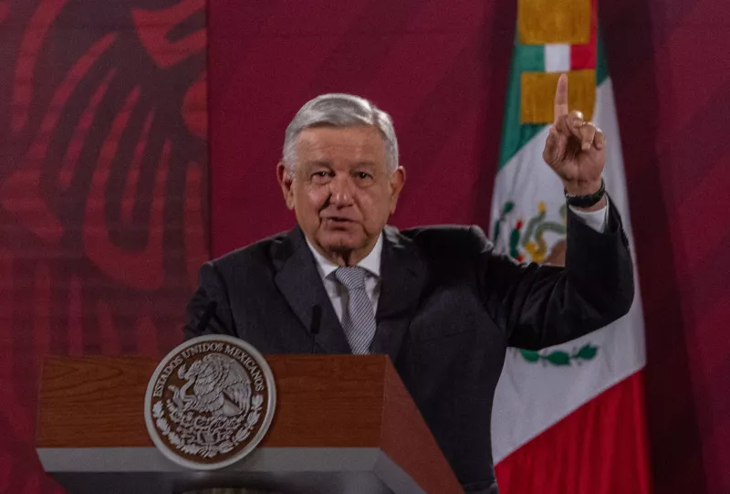 Andrés Manuel López Obrador, presidente de México, durante la conferencia matutina en Palacio Nacional