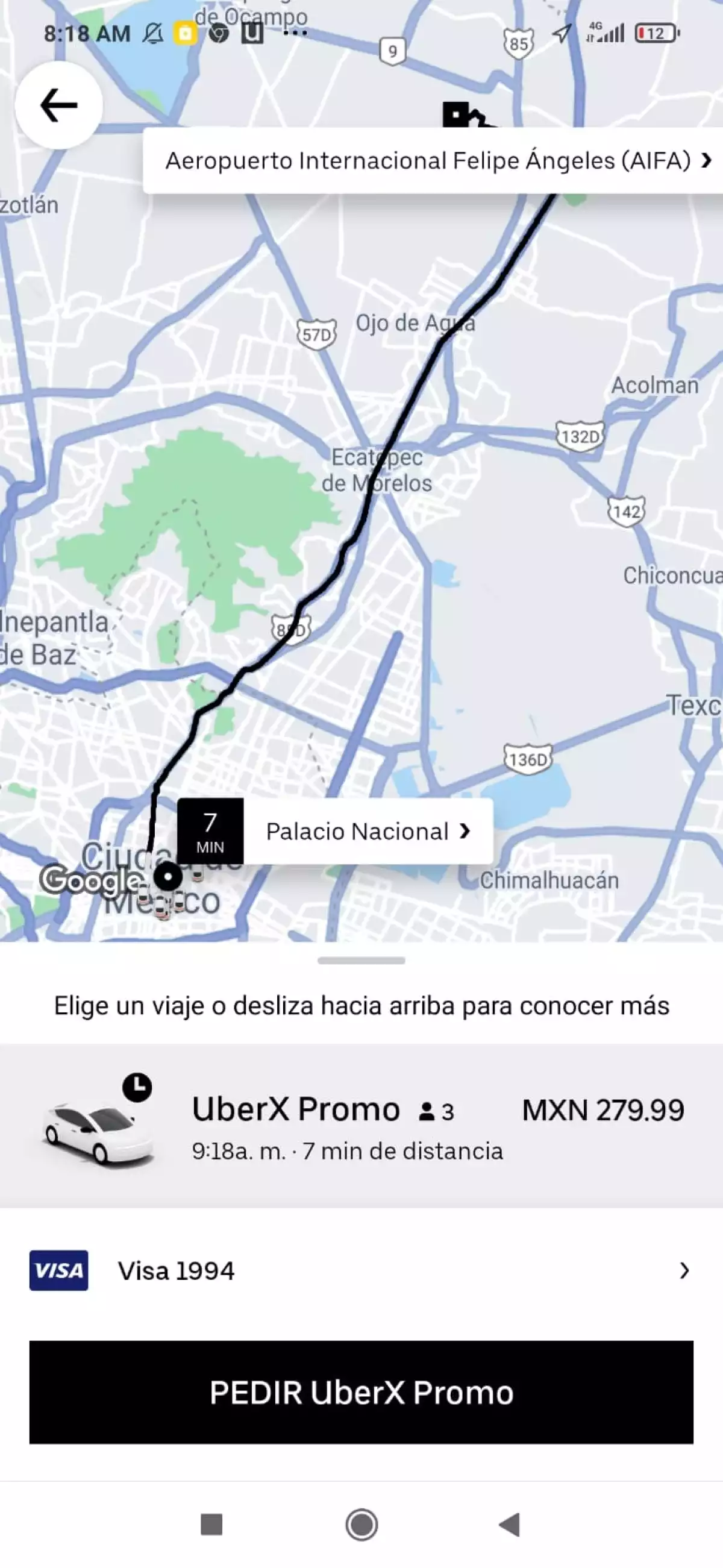 Desde Palacio Nacional, AMLO llega al AIFA en 40 minutos