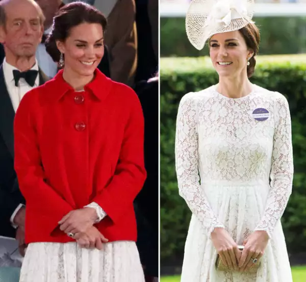 Usó el mismo vestido que portó para una de las celebraciones de la reina Isabel II, al cual combinó con un blazer rojo de Zara.