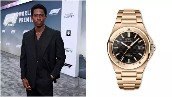 damson idris luce un reloj iwc en premiere f1 la pelicula
