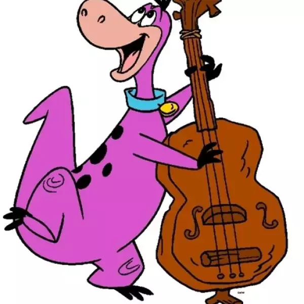 DINO. Es la mascota de los Picapiedra. Es un dinosaurio con mucho apetito