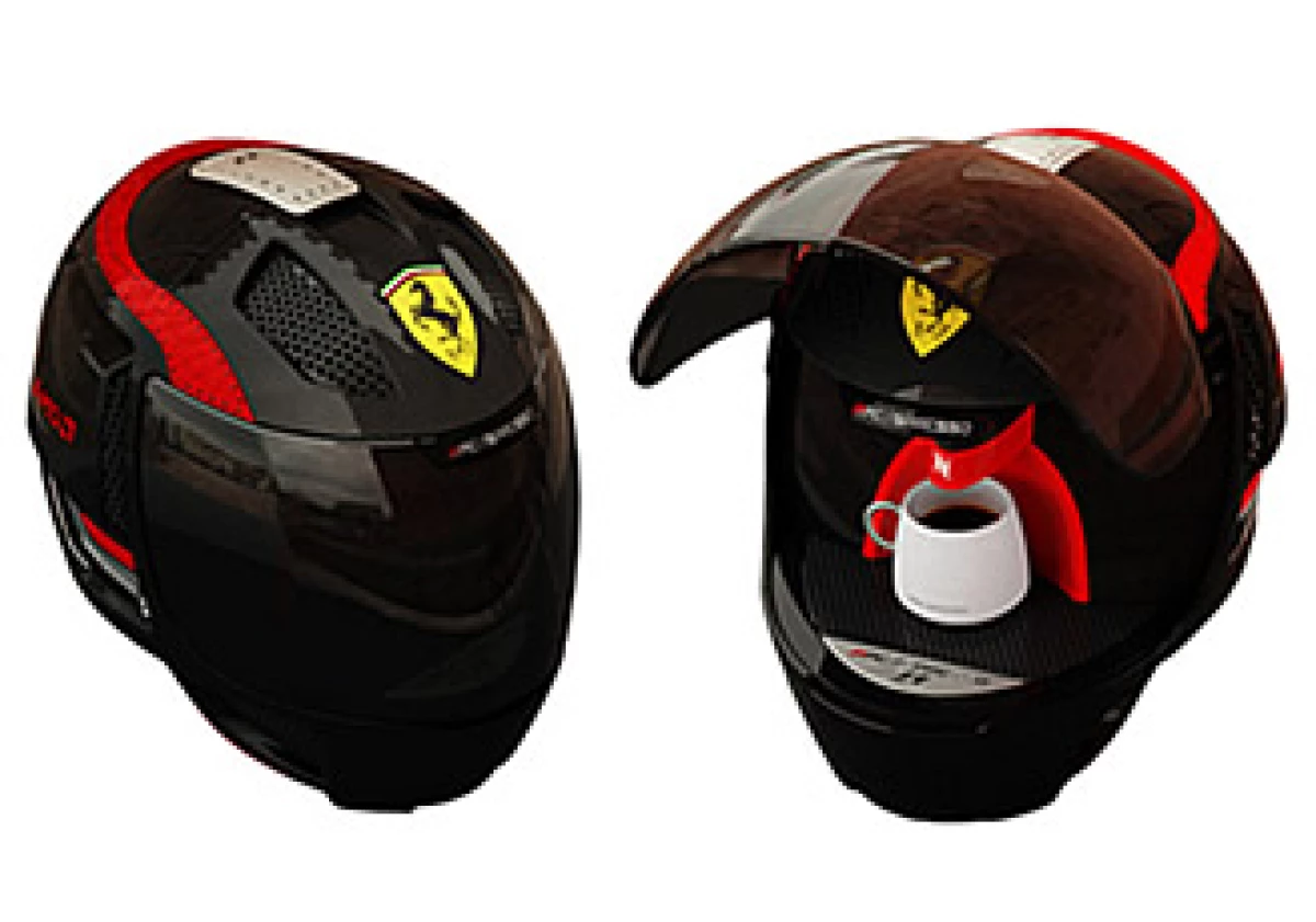 La cafetera esta diseñada en color rojo y amarillo. (Foto: Cortesía Ferrari)