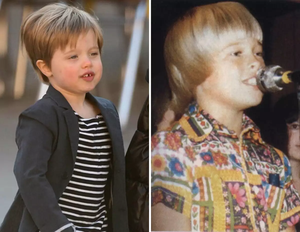 Comparando imágenes de Brad Pitt con fotos actuales de su hija mayor, Shiloh, es notorio que la manzana no cayó muy lejos del árbol y la niña cada día se parece más a su papá.