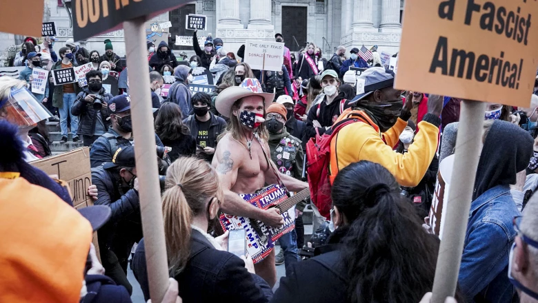 People attend a "Count Every Vote" rally the day after the U.S. election in New York City