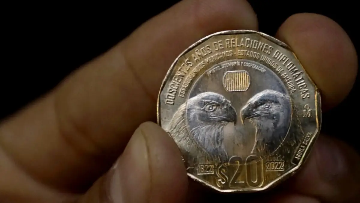 Nueva moneda de 20 pesos