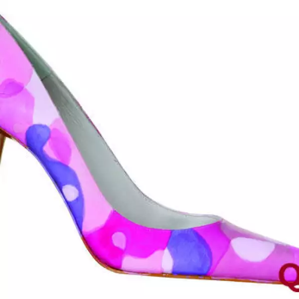 Zapato en tonos rosas y morados