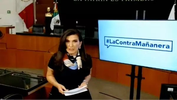 La senadora Kenia López Rabadán en la "contramañanera"