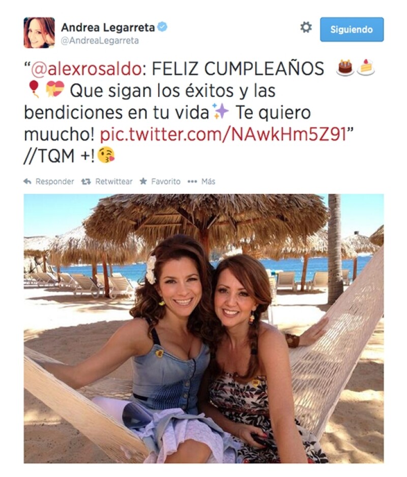 Alessandra Rosaldo, que está a punto de tener un bebé le envió este tuit.