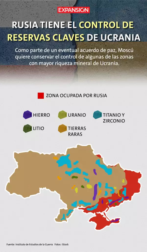 Mapa reservas de minerales de Ucrania